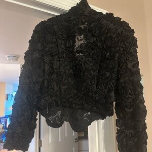 Elegant Black Floral Women's Jacket
